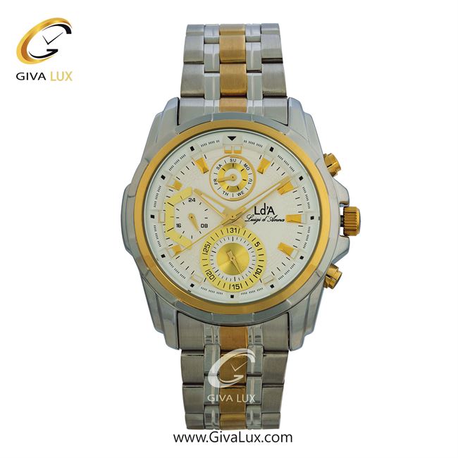 ساعت مچی اورجینال مردانه LdA سه موتوره فول تایم نقره ای-طلایی | طلایی-نقره ای| سفید| کد رفرنس 2354